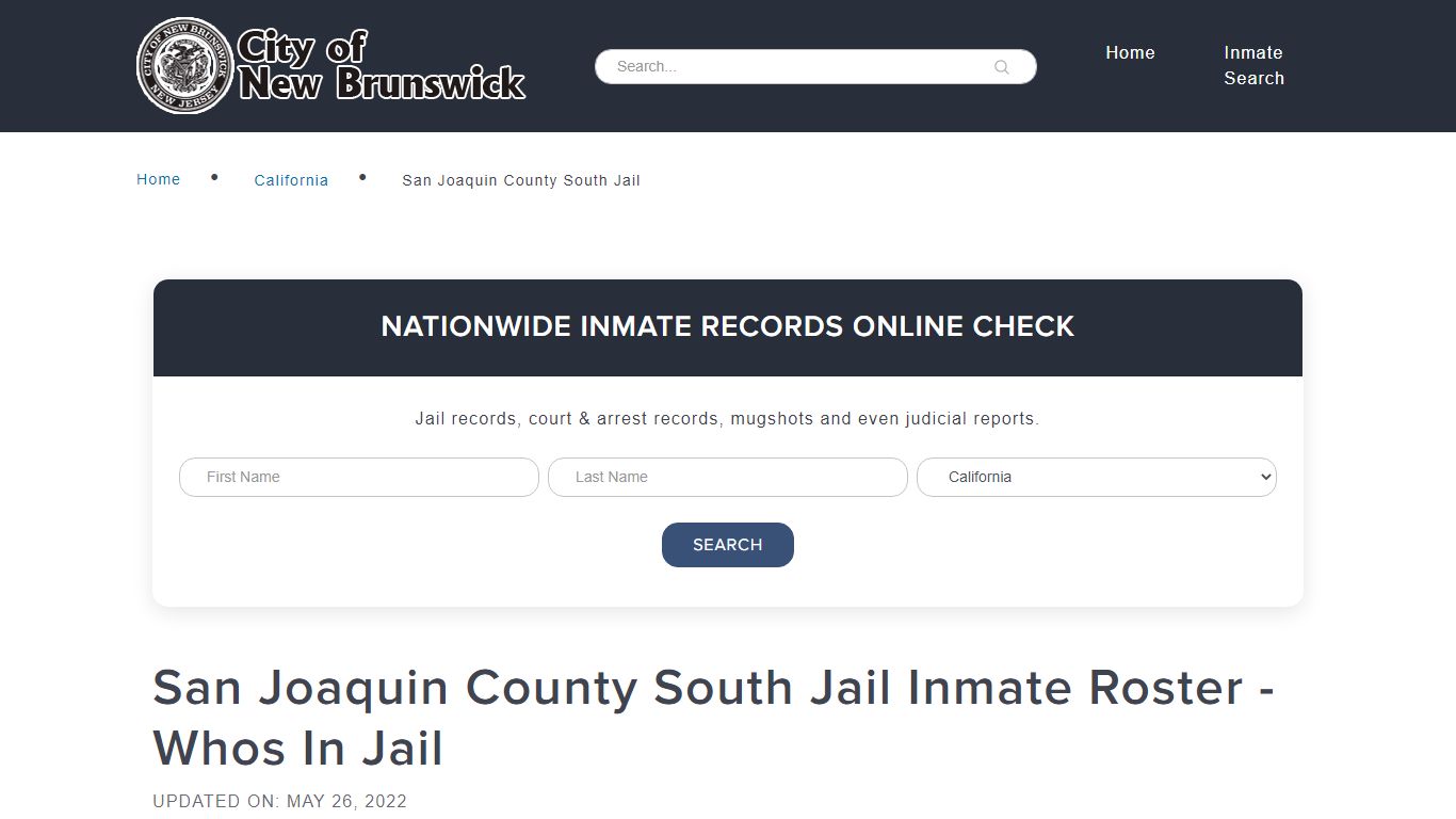 San Joaquin County South Jail Inmate Roster - Whos In Jail